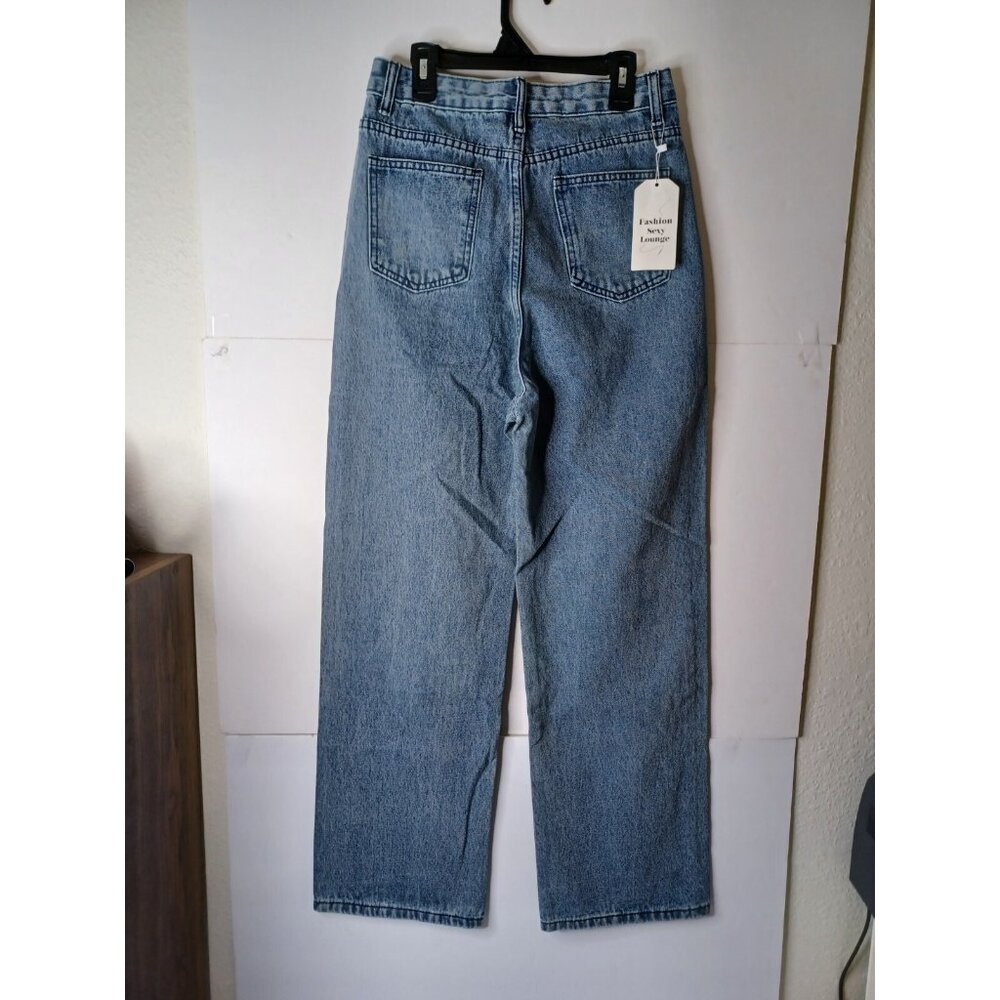 Fashion Sexy Lounge Size Medium / 28X29 blue and black butterfly jeans - Picture 7 of 7